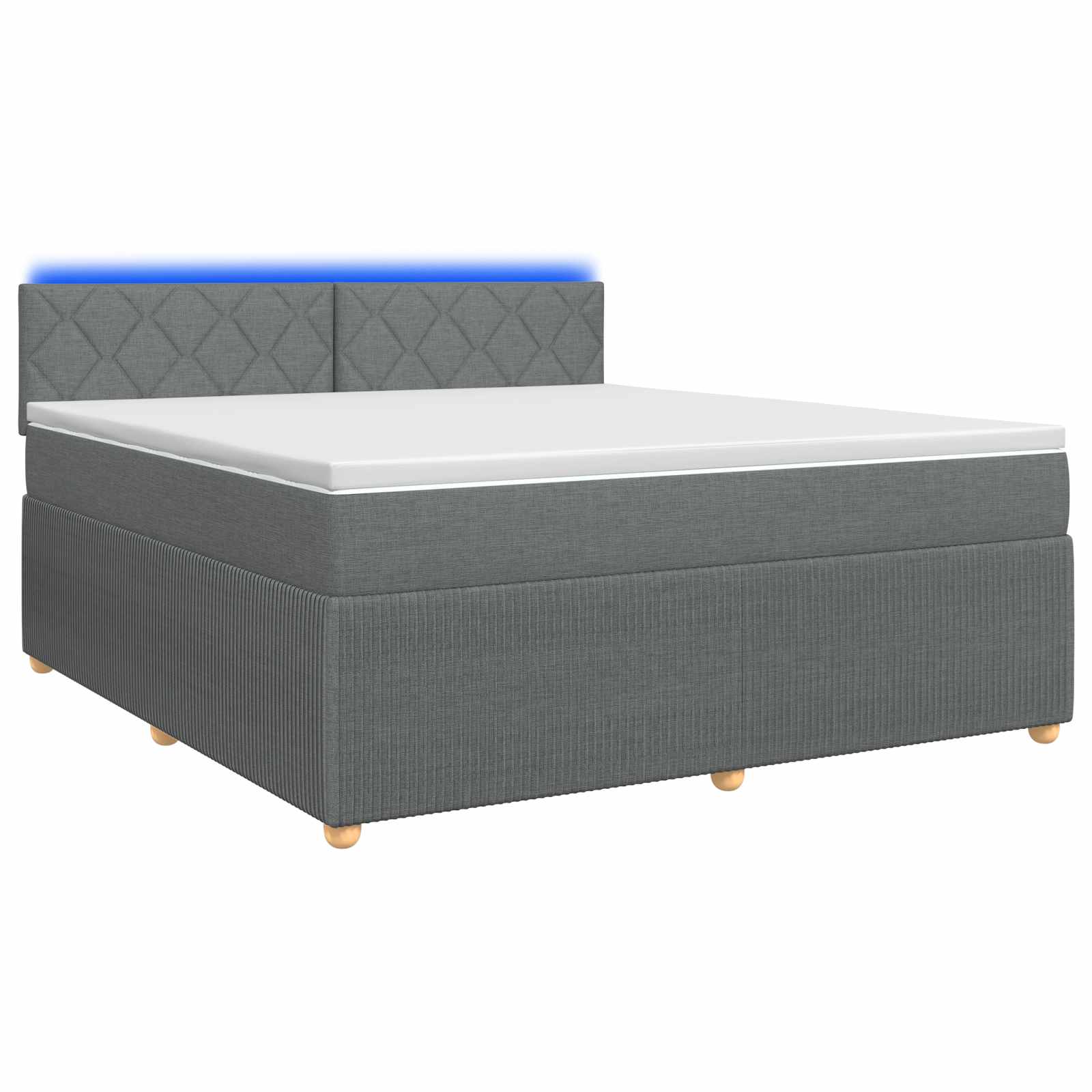 Boxspringbed met matras Donkergrijs 160 x 200 cm Stof