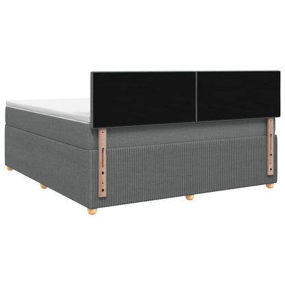 Boxspringbed met matras Donkergrijs 160 x 200 cm Stof