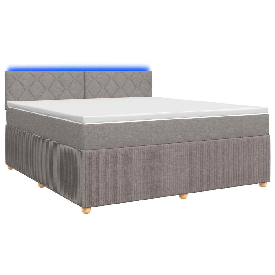 Boxspringbed met matras met hoofdeinde Taupe 160 x 200 cm Stof