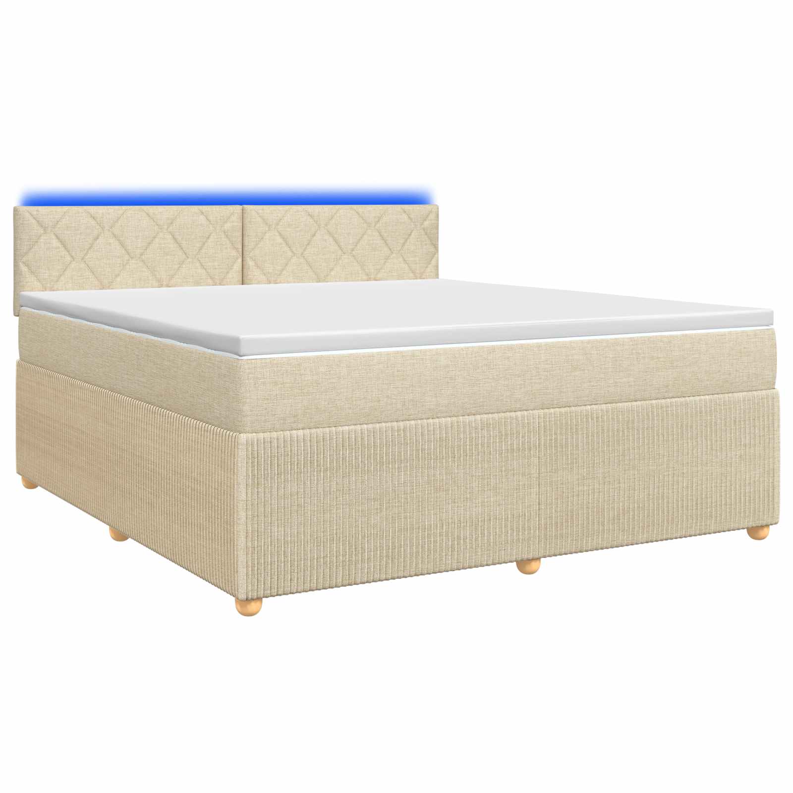 Boxspringbed met matras Crèmekleurig 160 x 200 cm Stof