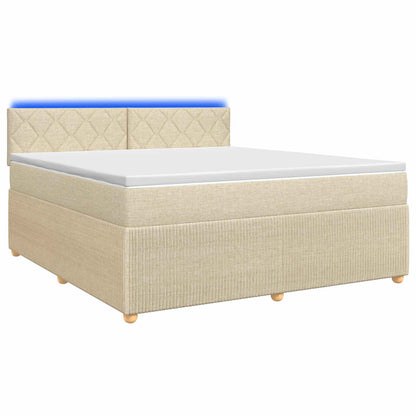 Boxspringbed met matras Crèmekleurig 160 x 200 cm Stof