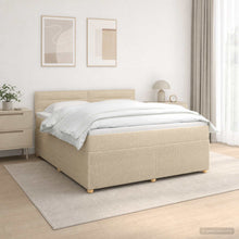 Boxspringbed met matras Crèmekleurig 160 x 200 cm Stof
