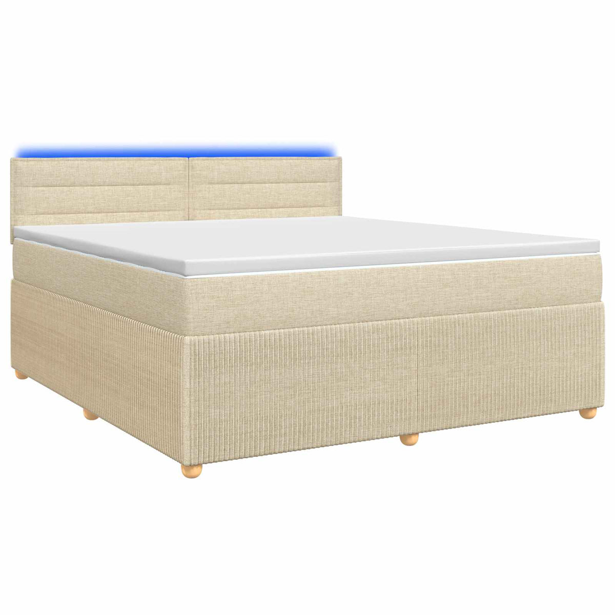 Boxspringbed met matras Crèmekleurig 180 x 200 cm Stof