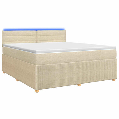 Boxspringbed met matras Crèmekleurig 180 x 200 cm Stof