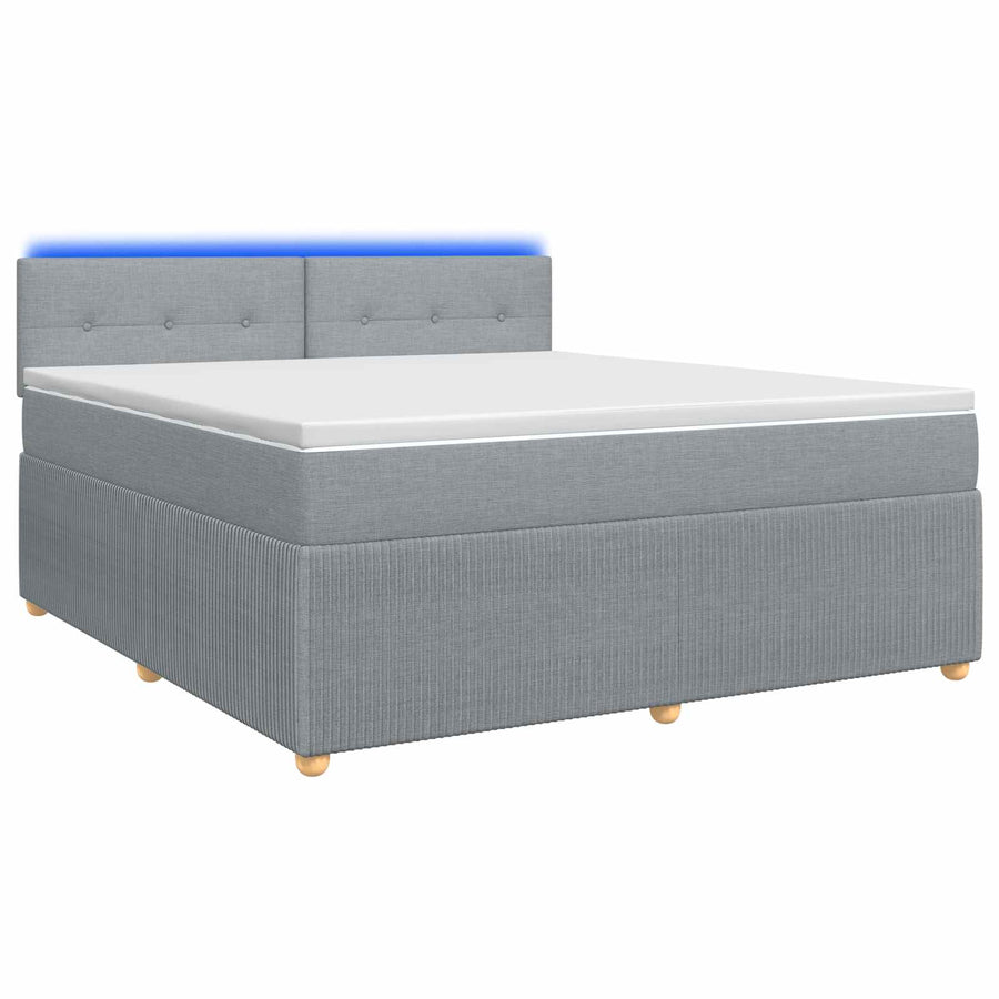 Boxspringbed met matras Lichtgrijs 180 x 200 cm Stof