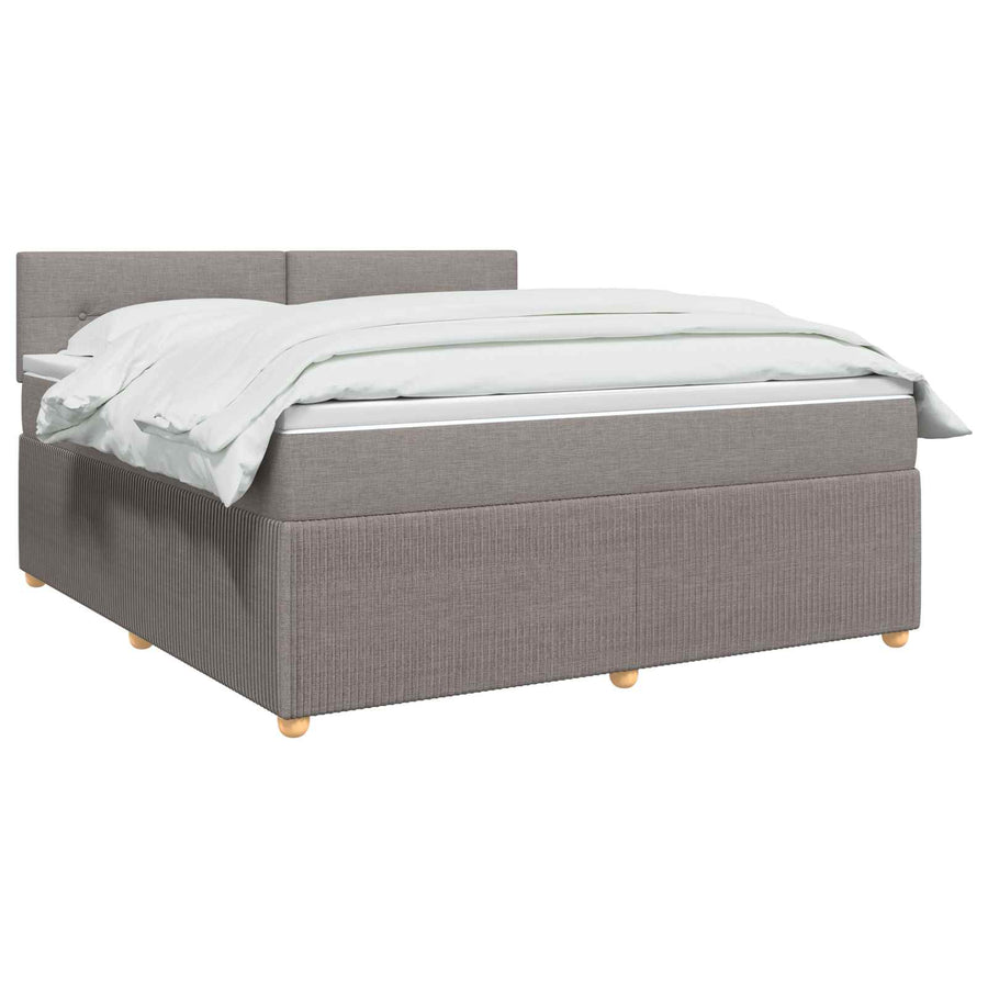 Boxspringbed met matras met hoofdeinde Taupe 180 x 200 cm Stof