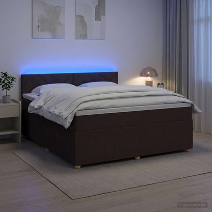 Boxspringbed met matras Donkerbruin 140 x 190 cm Stof