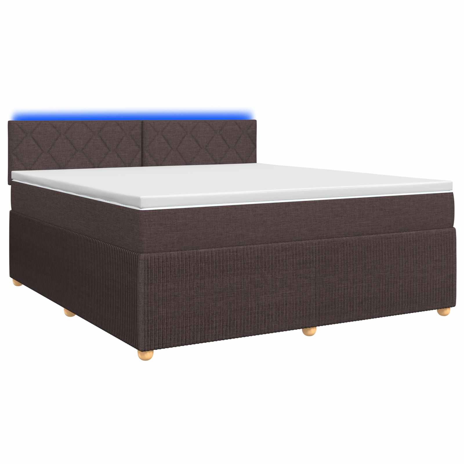 Boxspringbed met matras Donkerbruin 180 x 200 cm Stof
