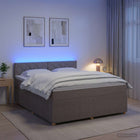 Boxspringbed taupe 160x200 cm met hoofdeinde