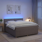 Boxspringbed taupe 160x200 cm met hoofdeinde