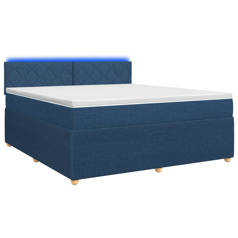 Boxspringbed met matras met hoofdeinde Blauw 180 x 200 cm Stof