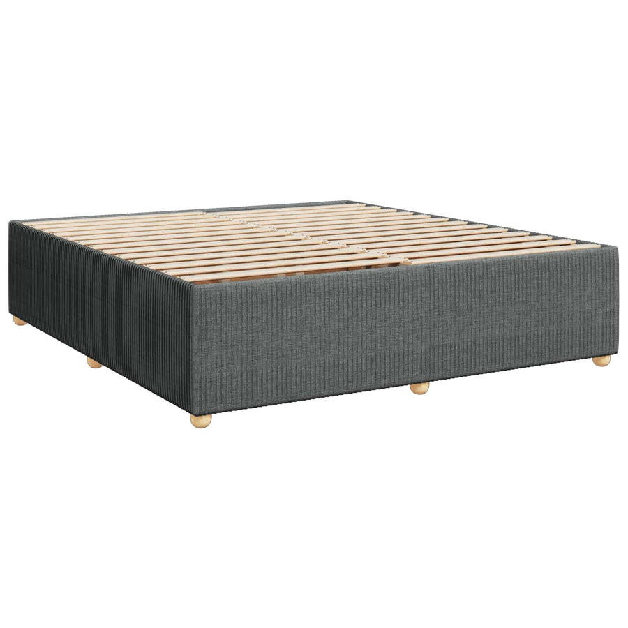 Boxspringbed met matras Donkergrijs 200 x 200 cm Stof