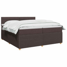 Boxspringbed met matras Donkerbruin 200 x 200 cm Stof