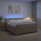 Boxspringbed 200x200 cm crèmekleurig met matras