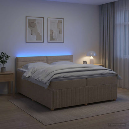 Boxspringbed met matras Crèmekleurig 200 x 200 cm Stof