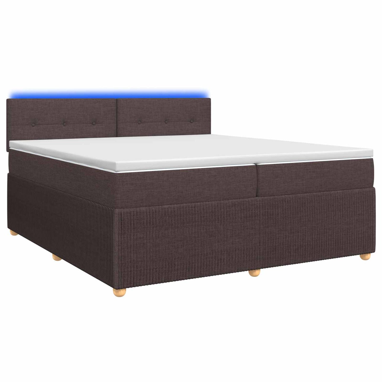 Boxspringbed met matras Donkerbruin 200 x 200 cm Stof