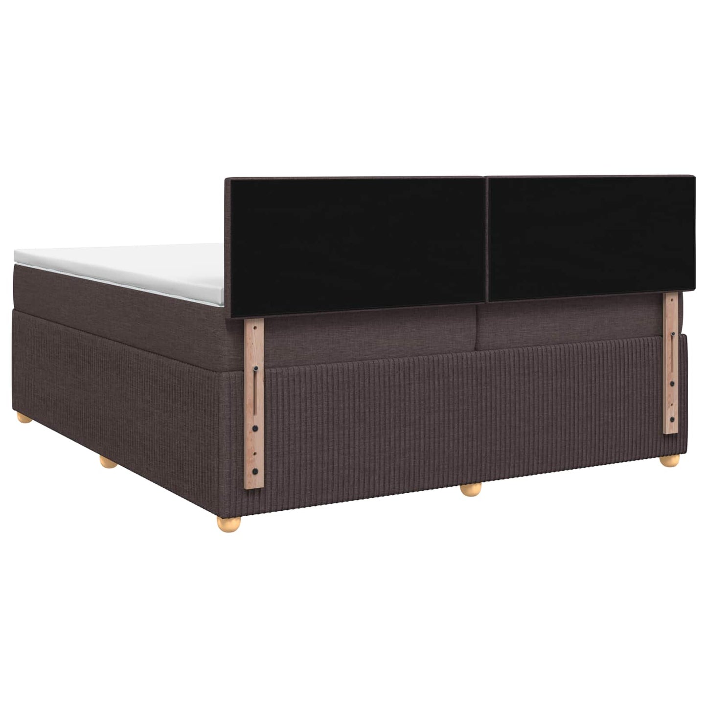 Boxspringbed met matras Donkerbruin 200 x 200 cm Stof