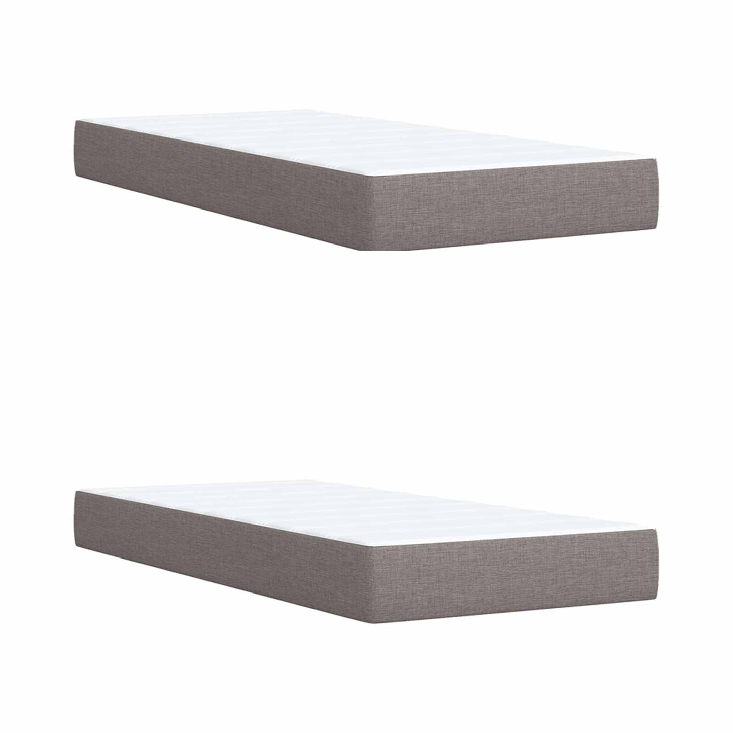 Boxspringbed met matras met hoofdeinde Taupe 200 x 200 cm Stof