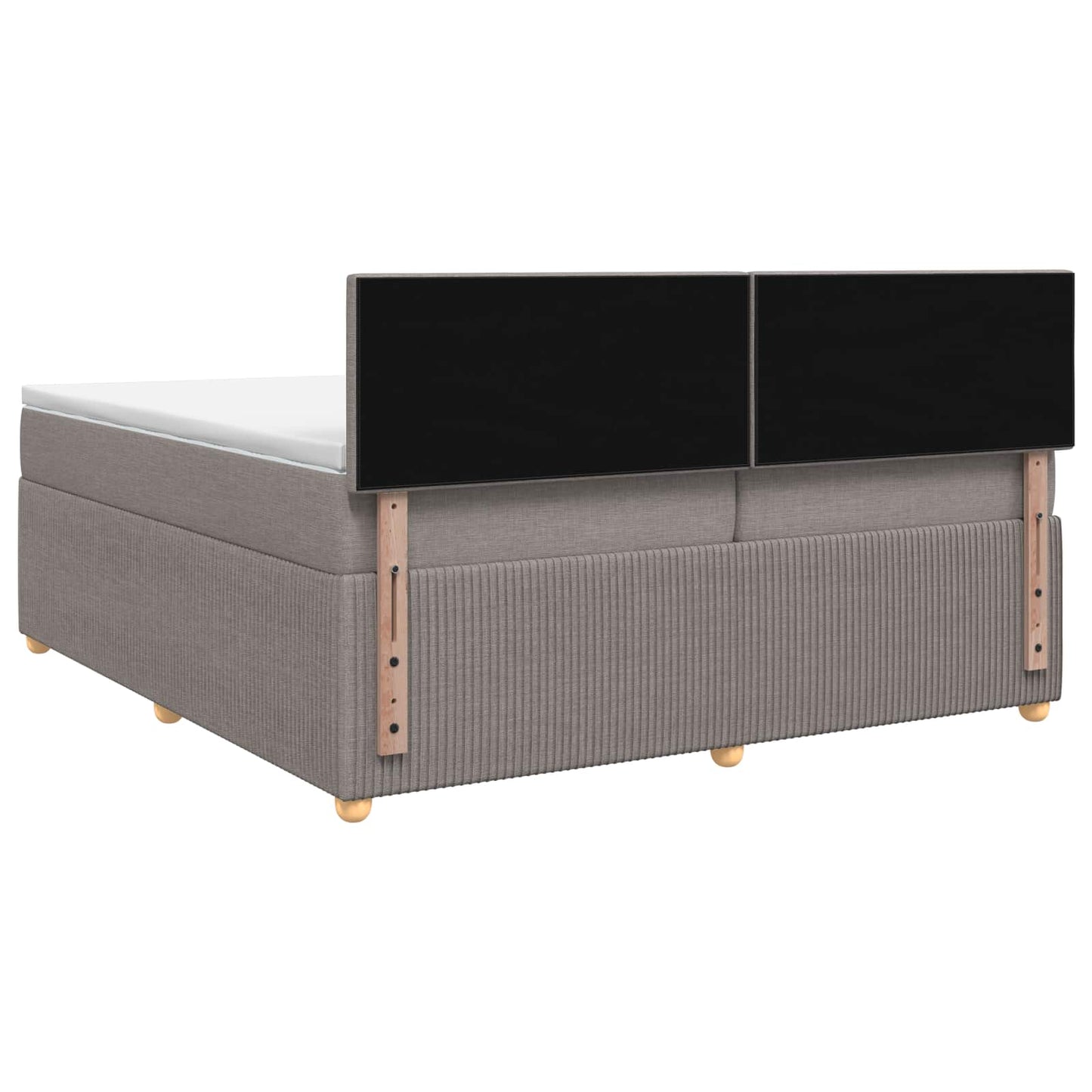 Boxspringbed met matras met hoofdeinde Taupe 200 x 200 cm Stof
