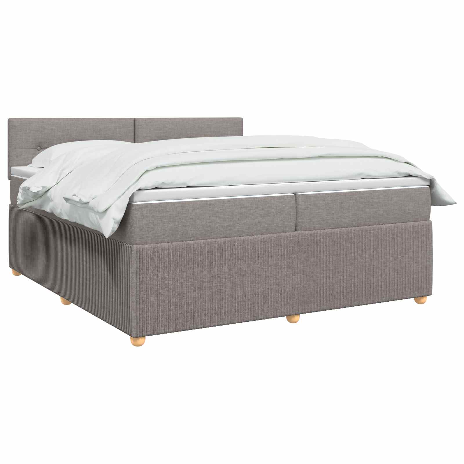 Boxspringbed met matras met hoofdeinde Taupe 200 x 200 cm Stof