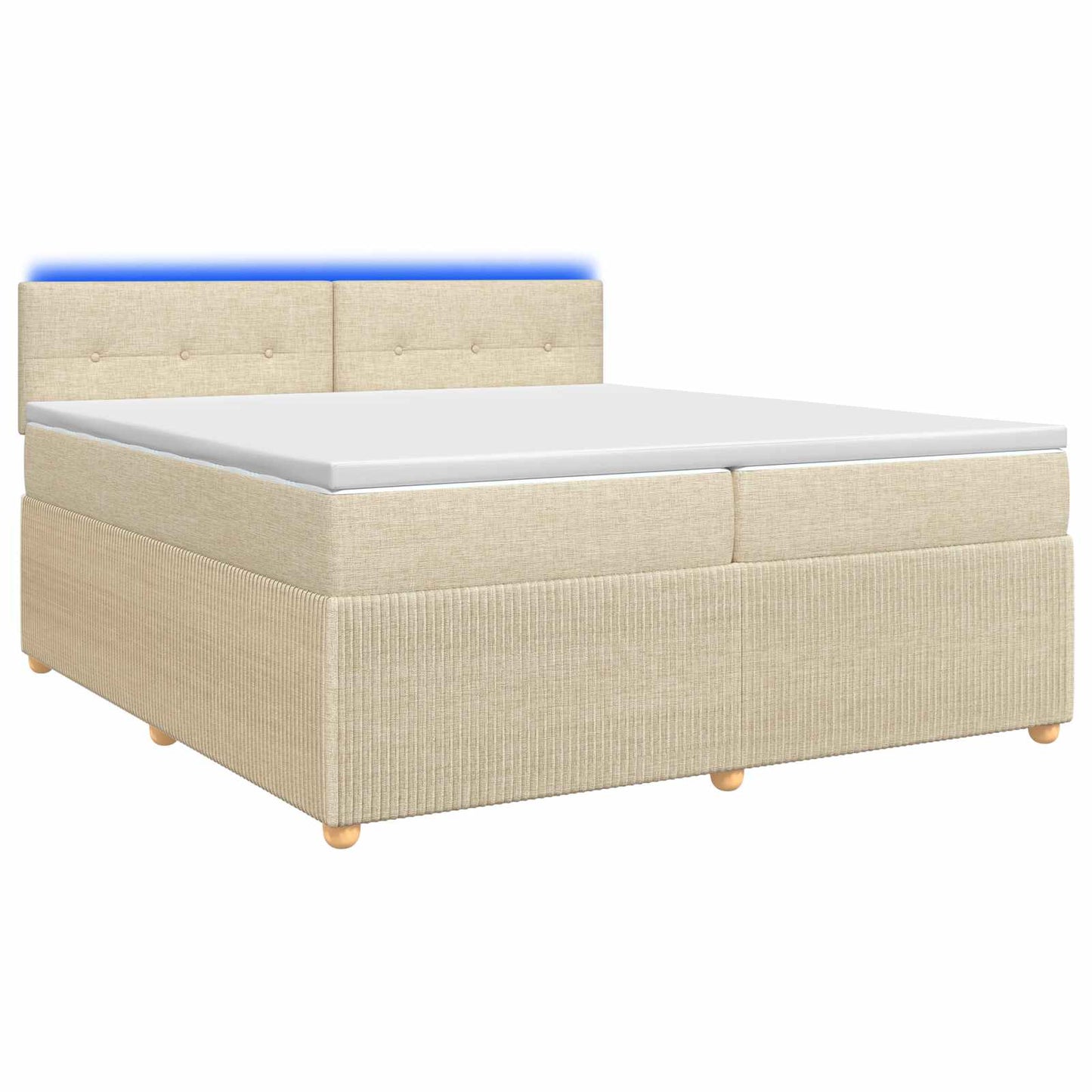 Boxspringbed met matras Crèmekleurig 200 x 200 cm Stof