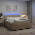 Boxspringbed 200x200 cm crèmekleurig
