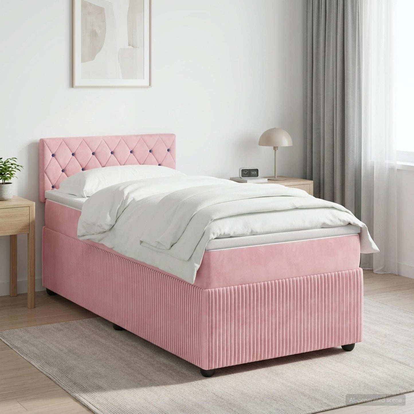 Boxspringbed met matras Roze 100 x 200 cm Fluweel