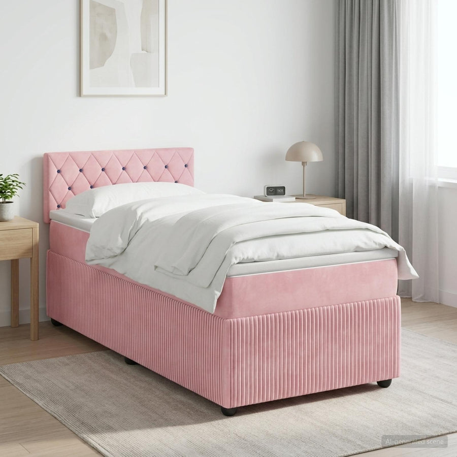 Boxspringbed met matras Roze 100 x 200 cm Fluweel