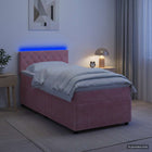 Boxspringbed met matras 100x200 cm roze fluweel