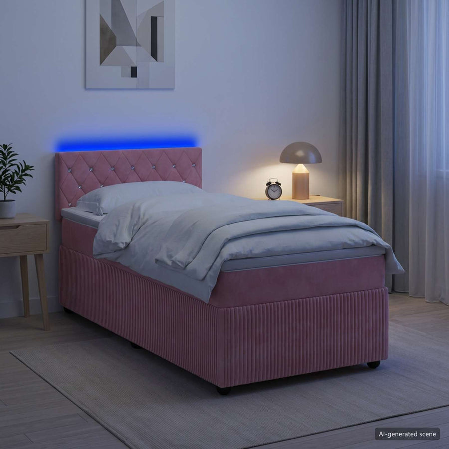Boxspringbed met matras Roze 100 x 200 cm Fluweel