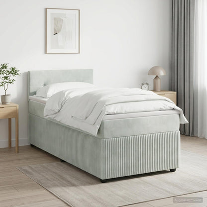 Boxspringbed met matras Lichtgrijs 80 x 200 cm Fluweel