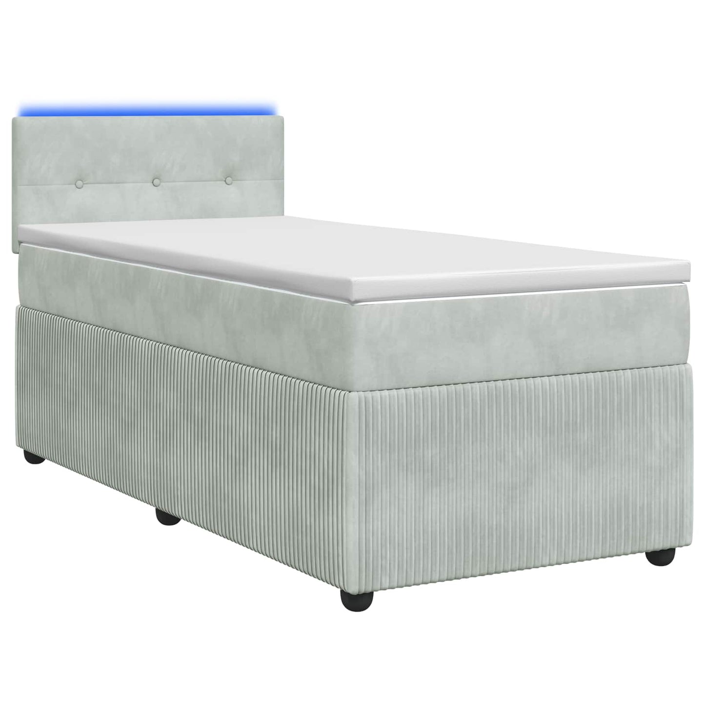 Boxspringbed met matras Lichtgrijs 80 x 200 cm Fluweel