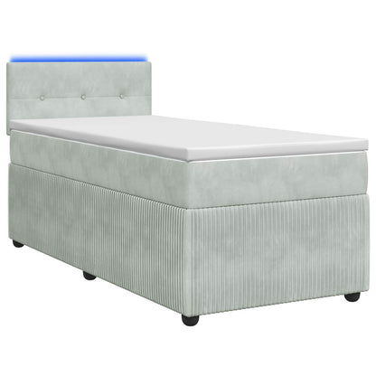 Boxspringbed met matras Lichtgrijs 80 x 200 cm Fluweel