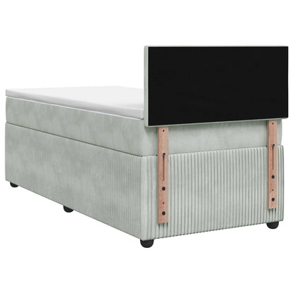 Boxspringbed met matras Lichtgrijs 80 x 200 cm Fluweel