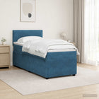 Boxspringbed met matras 100x200 cm blauw fluweel