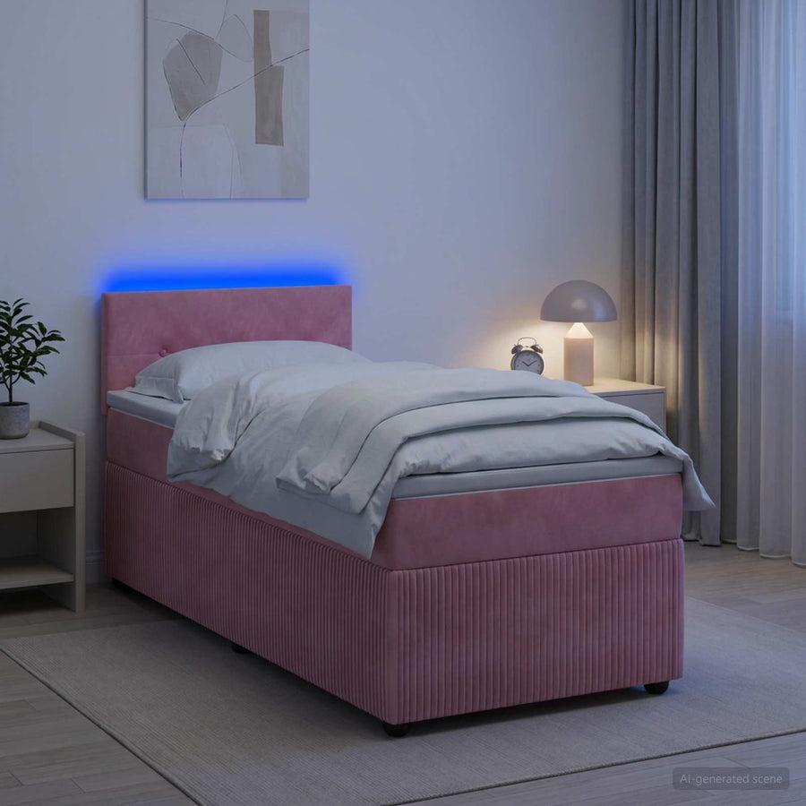Boxspringbed met matras Roze 100 x 200 cm Fluweel