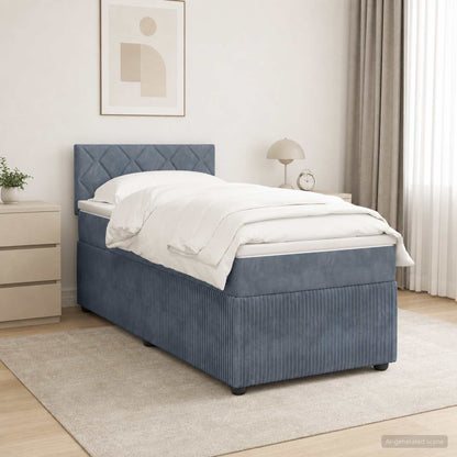 Boxspringbed met matras Donkergrijs 100 x 200 cm Fluweel