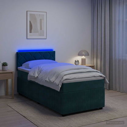 Boxspringbed met matras Donkergroen 100 x 200 cm Fluweel