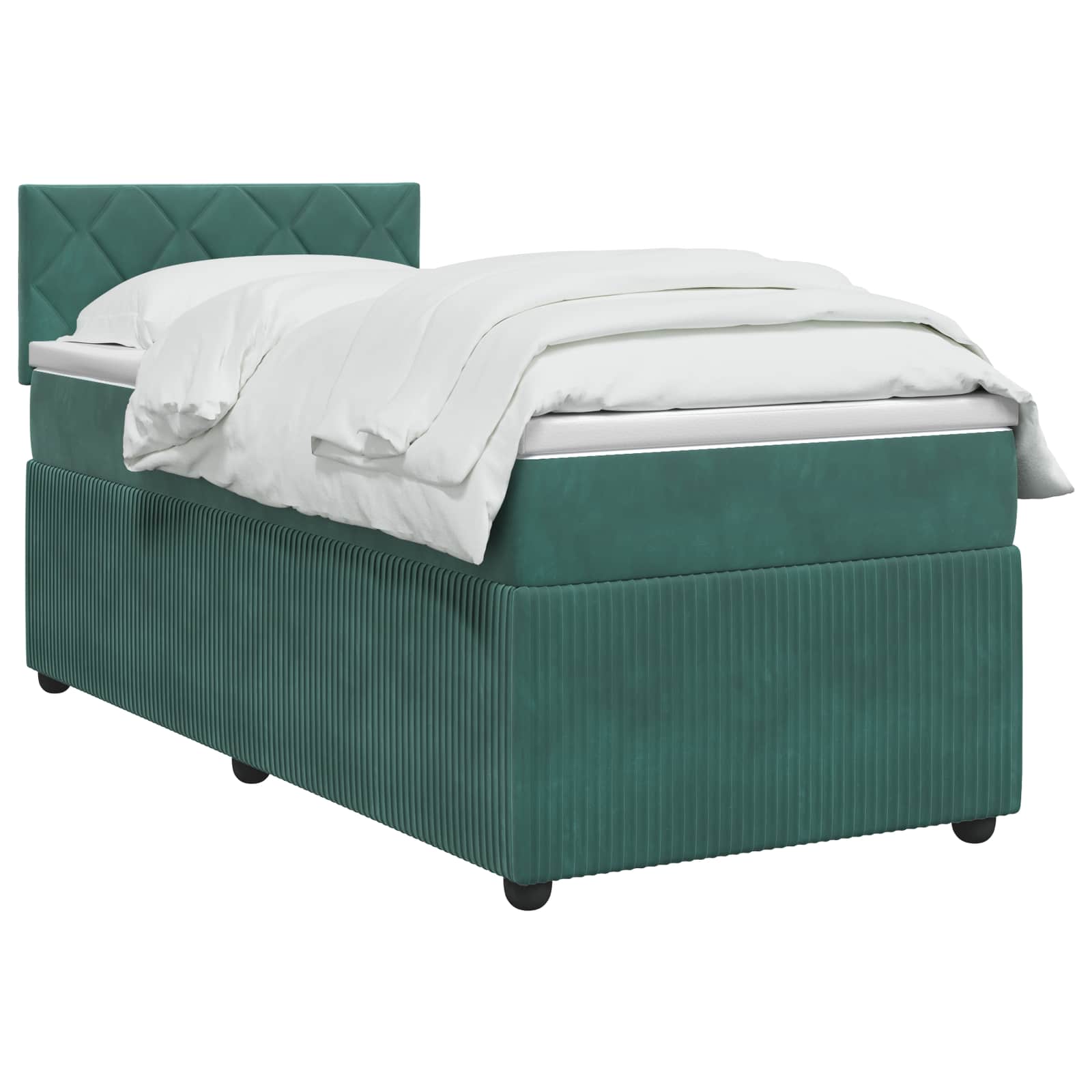 Boxspringbed met matras Donkergroen 80 x 200 cm Fluweel