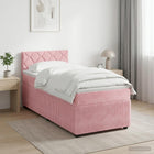 Boxspringbed 80 x 200 cm roze fluweel