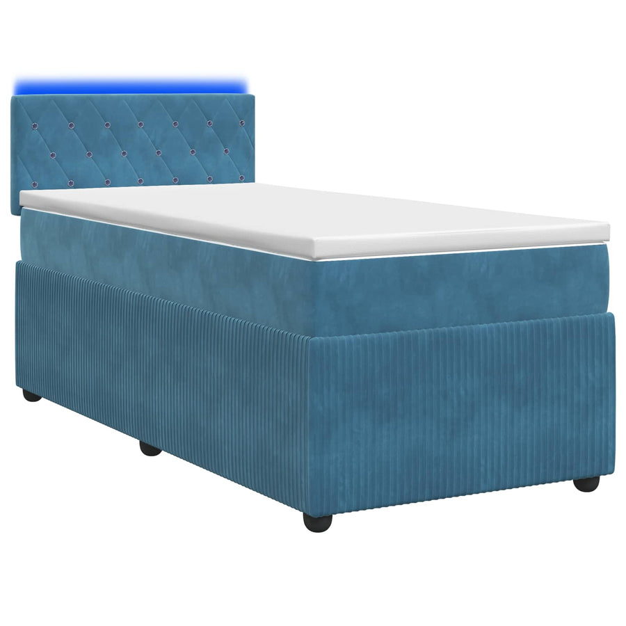 Boxspringbed met matras Blauw 90 x 190 cm Fluweel
