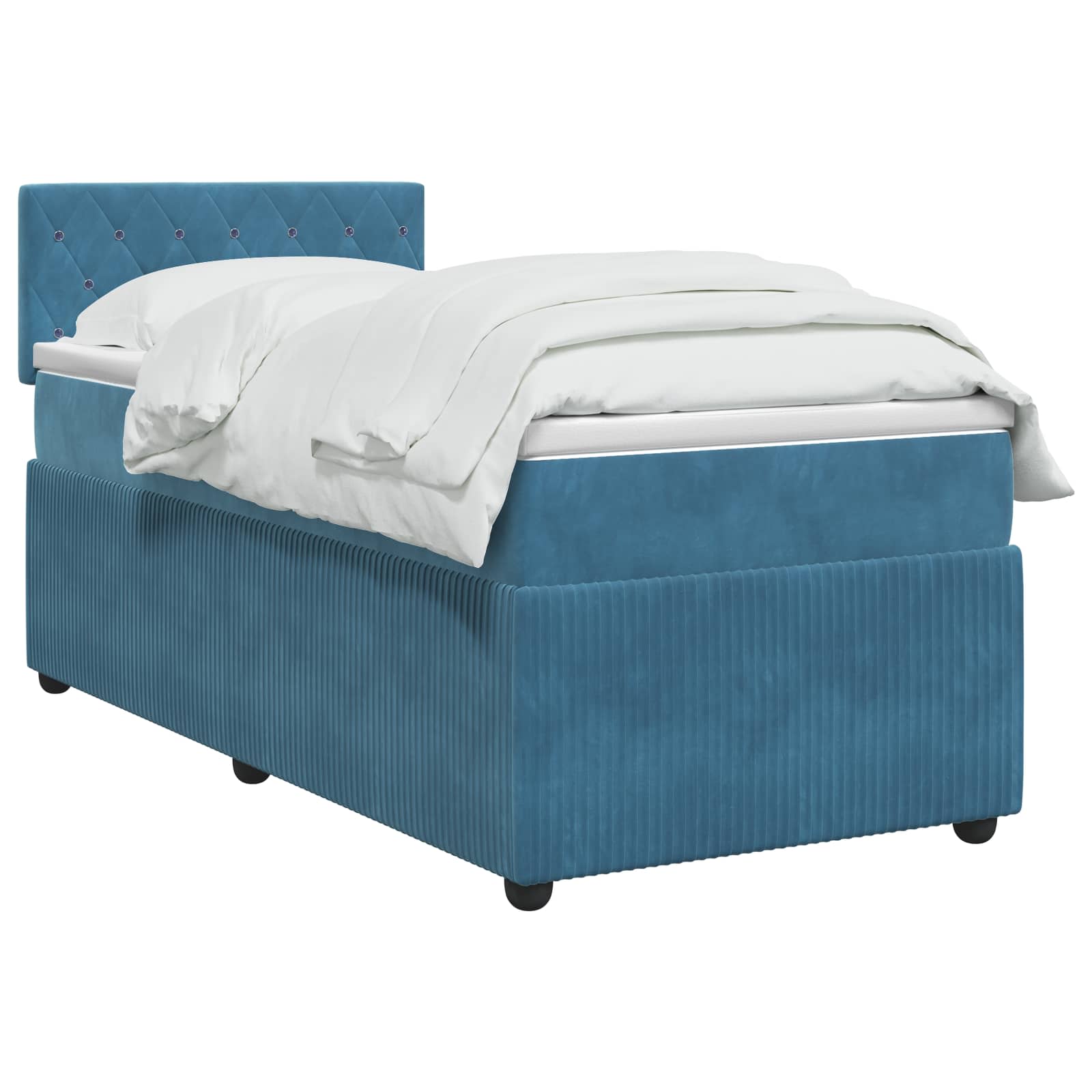 Boxspringbed met matras Blauw 90 x 190 cm Fluweel