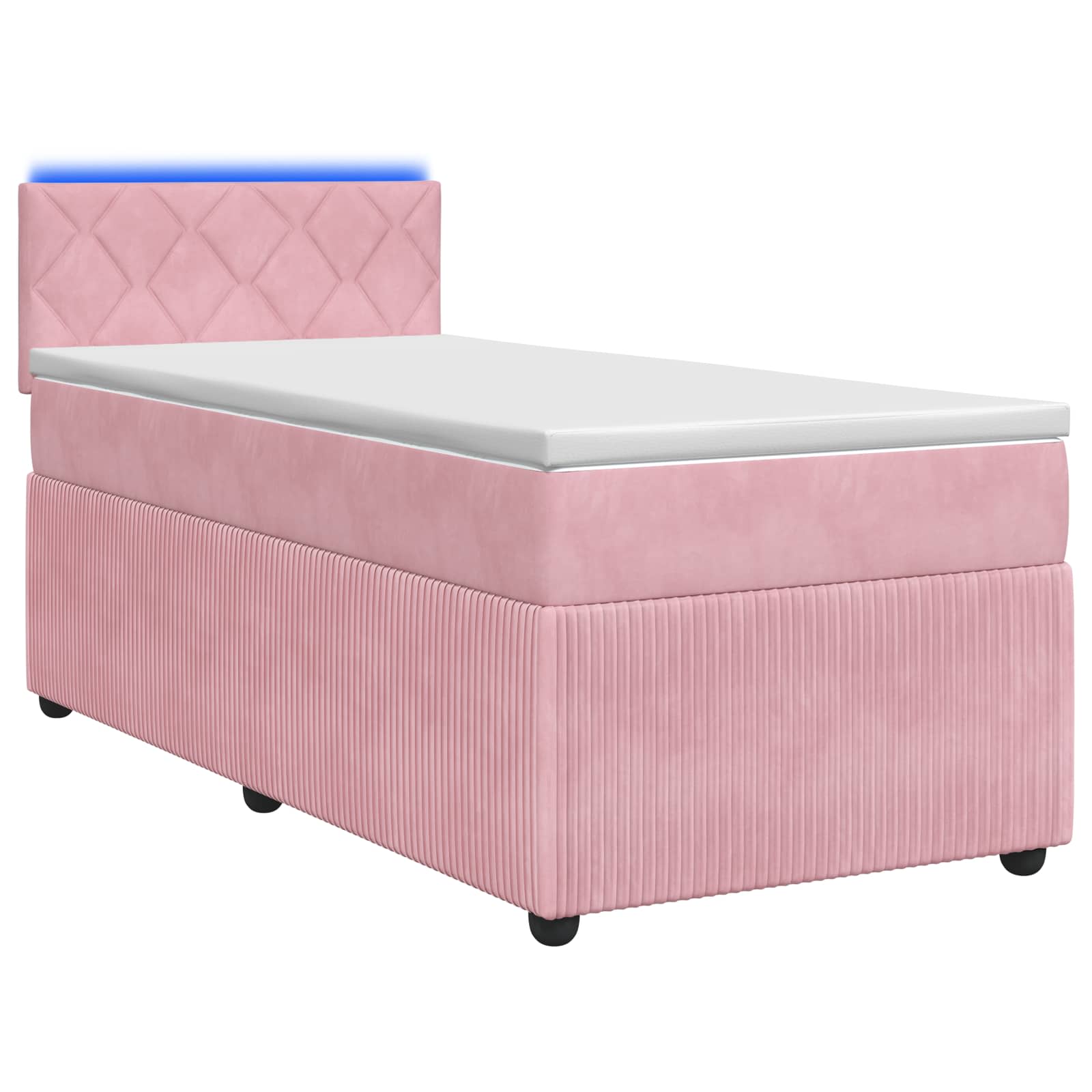 Boxspringbed met matras met hoofdeinde Roze 90 x 190 cm Fluweel