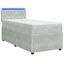 Boxspringbed met matras Lichtgrijs 90 x 200 cm Fluweel