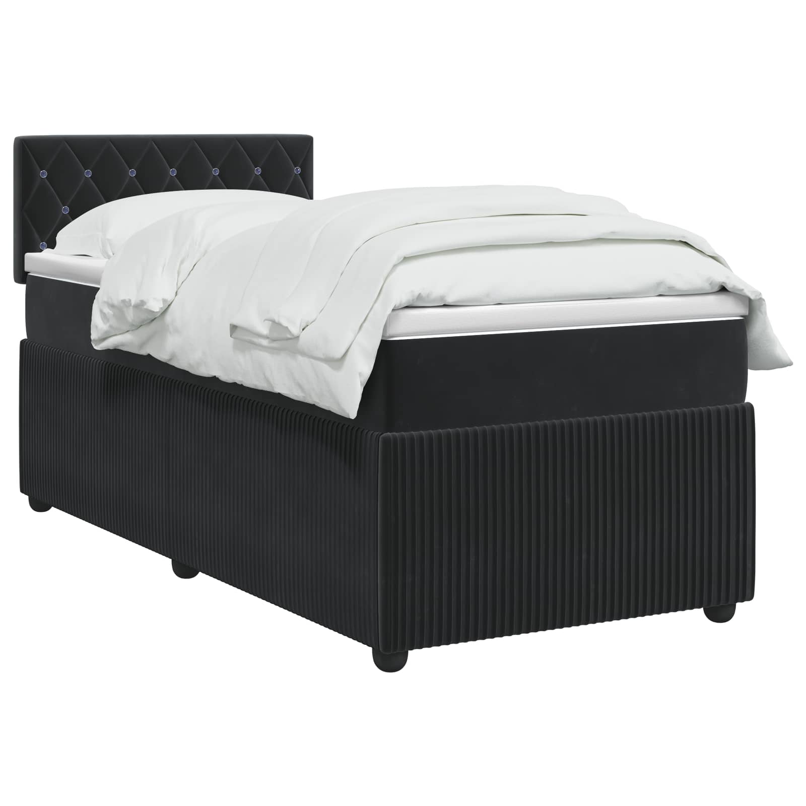 Boxspringbed met matras Zwart 90 x 200 cm Fluweel