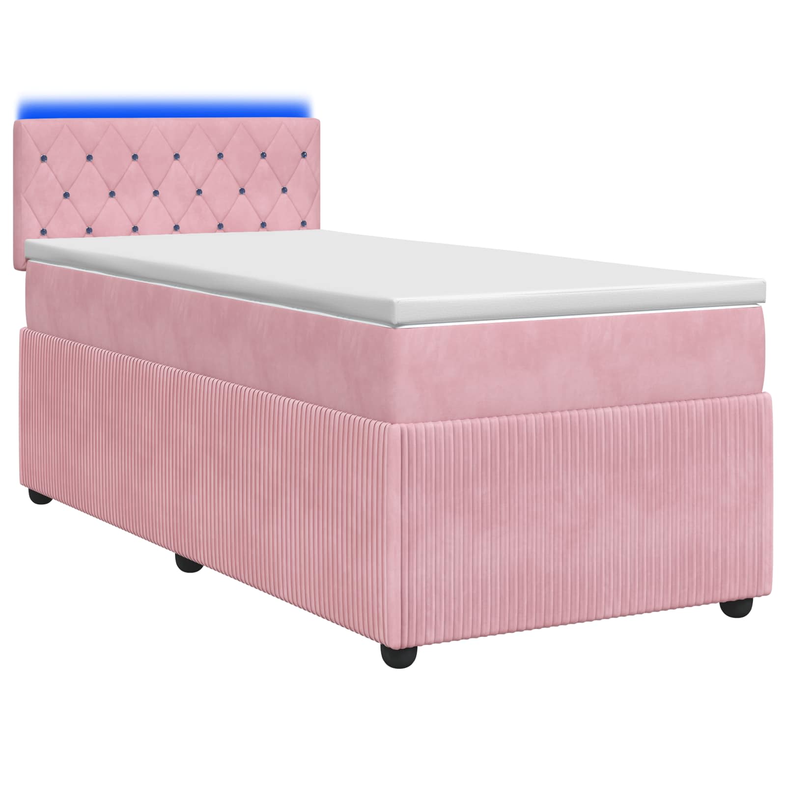 Boxspringbed met matras Roze 100 x 200 cm Fluweel
