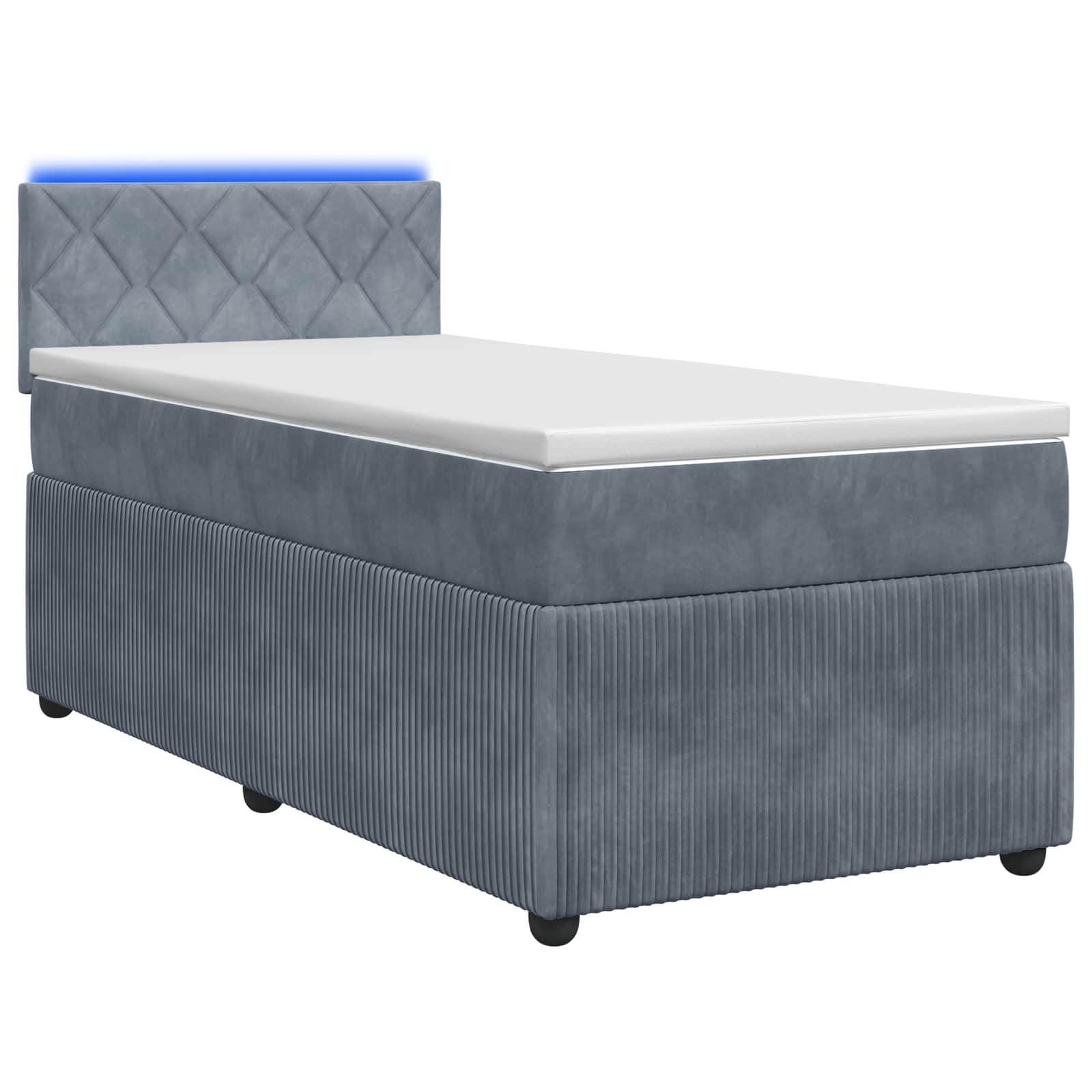 Boxspringbed met matras Donkergrijs 100 x 200 cm Fluweel