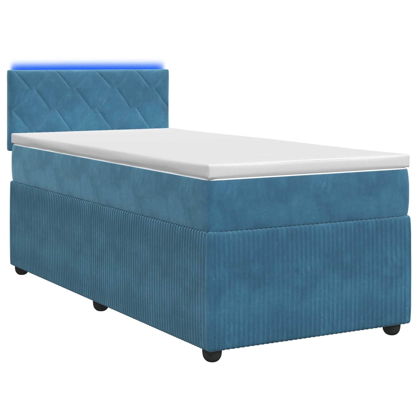 Boxspringbed met matras Blauw 100 x 200 cm Fluweel