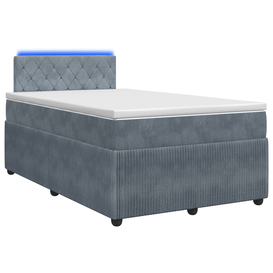 Boxspringbed met matras Donkergrijs 120 x 190 cm Fluweel