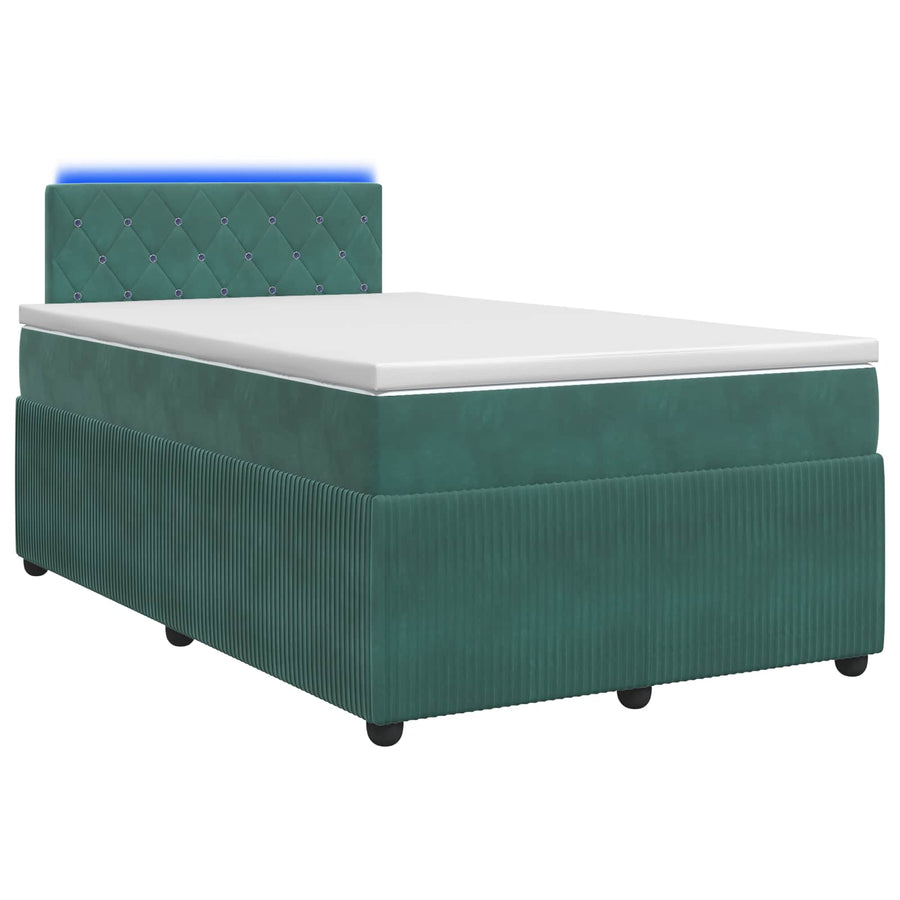 Boxspringbed met matras Donkergroen 120 x 190 cm Fluweel